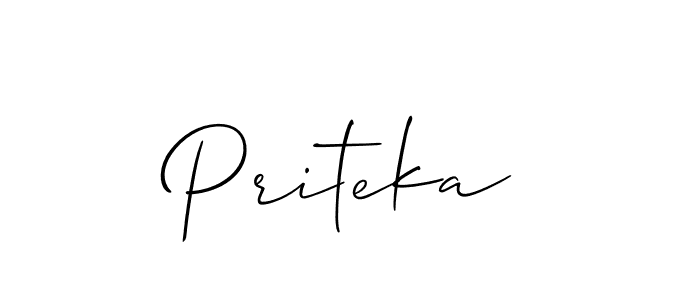 Create a beautiful signature design for name Priteka. With this signature (Allison_Script) fonts, you can make a handwritten signature for free. Priteka signature style 2 images and pictures png