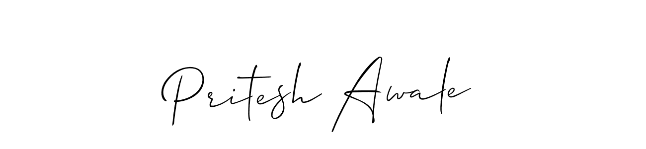 Allison_Script is a professional signature style that is perfect for those who want to add a touch of class to their signature. It is also a great choice for those who want to make their signature more unique. Get Pritesh Awale name to fancy signature for free. Pritesh Awale signature style 2 images and pictures png