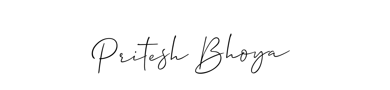 How to make Pritesh Bhoya name signature. Use Allison_Script style for creating short signs online. This is the latest handwritten sign. Pritesh Bhoya signature style 2 images and pictures png