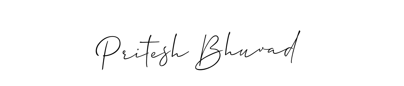 Pritesh Bhuvad stylish signature style. Best Handwritten Sign (Allison_Script) for my name. Handwritten Signature Collection Ideas for my name Pritesh Bhuvad. Pritesh Bhuvad signature style 2 images and pictures png