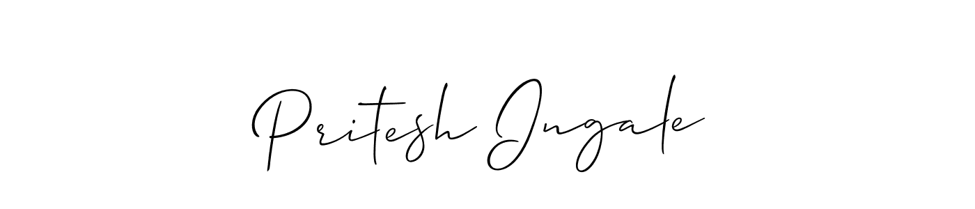 Allison_Script is a professional signature style that is perfect for those who want to add a touch of class to their signature. It is also a great choice for those who want to make their signature more unique. Get Pritesh Ingale name to fancy signature for free. Pritesh Ingale signature style 2 images and pictures png