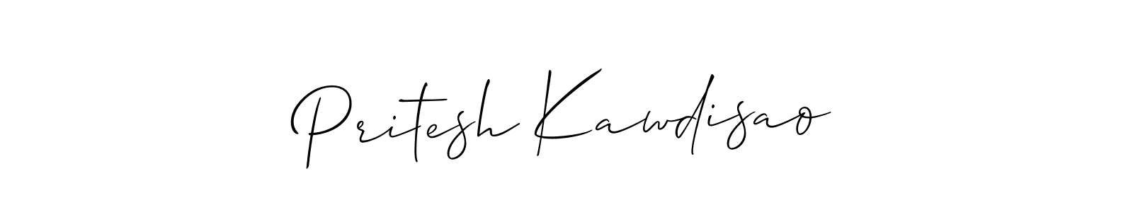 Create a beautiful signature design for name Pritesh Kawdisao. With this signature (Allison_Script) fonts, you can make a handwritten signature for free. Pritesh Kawdisao signature style 2 images and pictures png