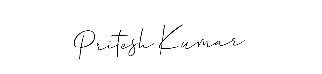 Use a signature maker to create a handwritten signature online. With this signature software, you can design (Allison_Script) your own signature for name Pritesh Kumar. Pritesh Kumar signature style 2 images and pictures png