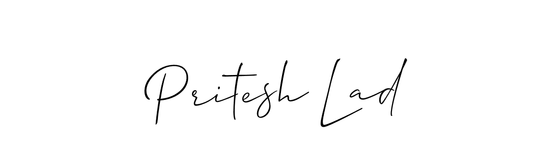 Allison_Script is a professional signature style that is perfect for those who want to add a touch of class to their signature. It is also a great choice for those who want to make their signature more unique. Get Pritesh Lad name to fancy signature for free. Pritesh Lad signature style 2 images and pictures png