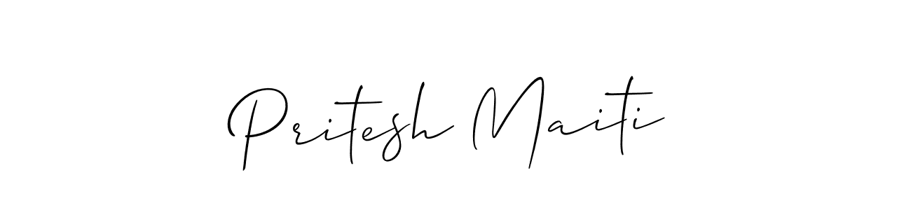 Make a beautiful signature design for name Pritesh Maiti. With this signature (Allison_Script) style, you can create a handwritten signature for free. Pritesh Maiti signature style 2 images and pictures png