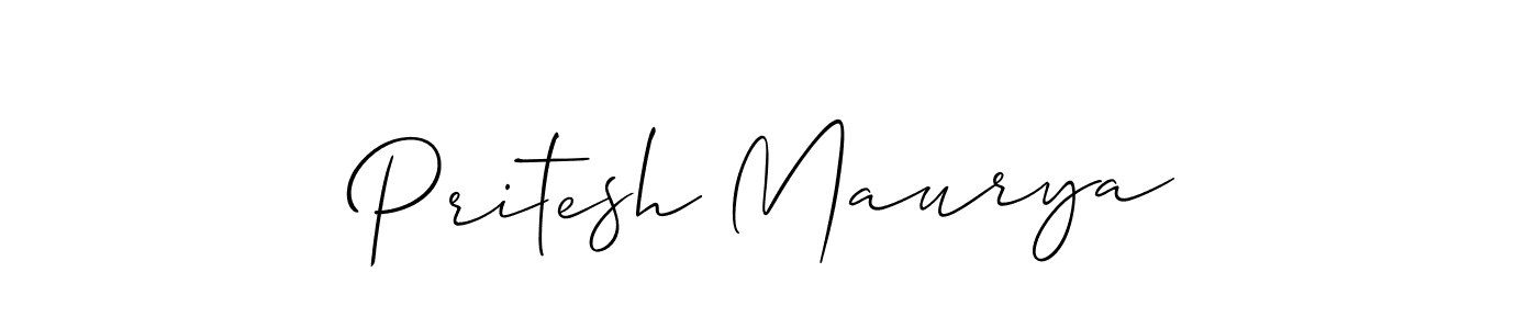 Create a beautiful signature design for name Pritesh Maurya. With this signature (Allison_Script) fonts, you can make a handwritten signature for free. Pritesh Maurya signature style 2 images and pictures png