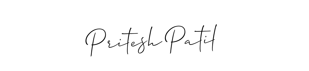 How to make Pritesh Patil name signature. Use Allison_Script style for creating short signs online. This is the latest handwritten sign. Pritesh Patil signature style 2 images and pictures png