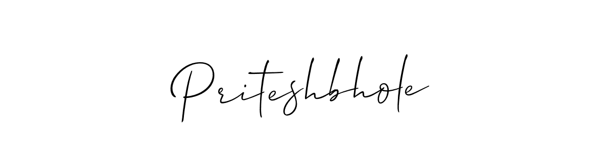 Create a beautiful signature design for name Priteshbhole. With this signature (Allison_Script) fonts, you can make a handwritten signature for free. Priteshbhole signature style 2 images and pictures png
