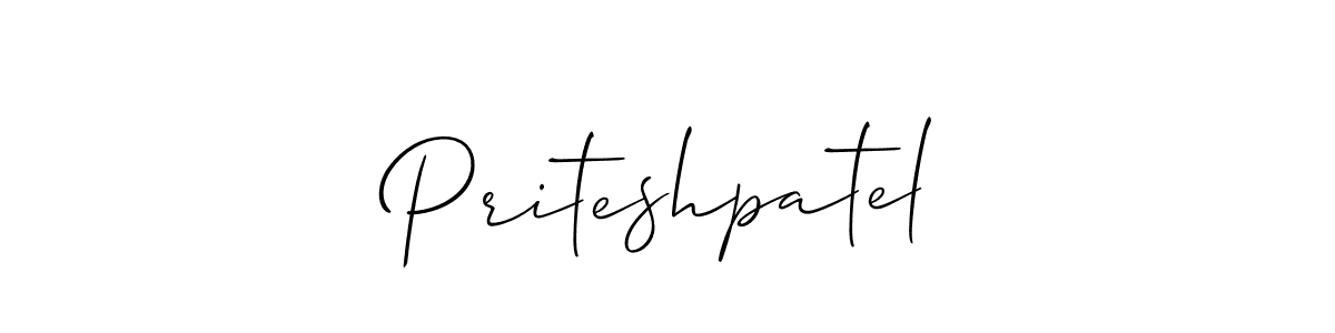 Use a signature maker to create a handwritten signature online. With this signature software, you can design (Allison_Script) your own signature for name Priteshpatel. Priteshpatel signature style 2 images and pictures png