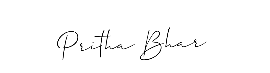 Use a signature maker to create a handwritten signature online. With this signature software, you can design (Allison_Script) your own signature for name Pritha Bhar. Pritha Bhar signature style 2 images and pictures png