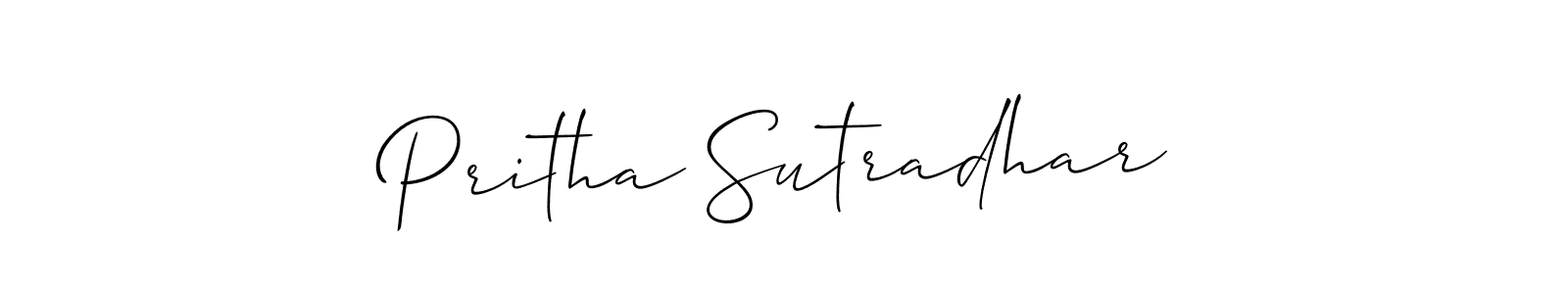 if you are searching for the best signature style for your name Pritha Sutradhar. so please give up your signature search. here we have designed multiple signature styles  using Allison_Script. Pritha Sutradhar signature style 2 images and pictures png