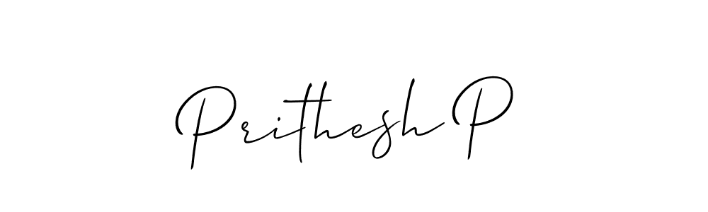 How to make Prithesh P name signature. Use Allison_Script style for creating short signs online. This is the latest handwritten sign. Prithesh P signature style 2 images and pictures png