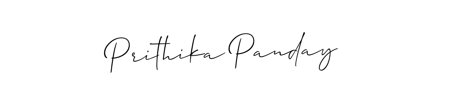 How to make Prithika Panday name signature. Use Allison_Script style for creating short signs online. This is the latest handwritten sign. Prithika Panday signature style 2 images and pictures png