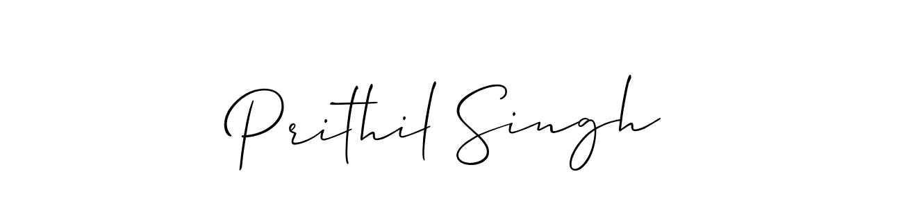 Create a beautiful signature design for name Prithil Singh. With this signature (Allison_Script) fonts, you can make a handwritten signature for free. Prithil Singh signature style 2 images and pictures png