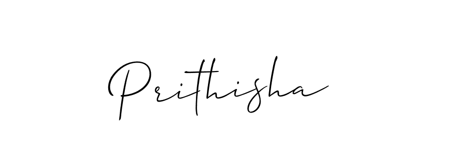 The best way (Allison_Script) to make a short signature is to pick only two or three words in your name. The name Prithisha include a total of six letters. For converting this name. Prithisha signature style 2 images and pictures png