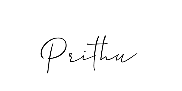 Use a signature maker to create a handwritten signature online. With this signature software, you can design (Allison_Script) your own signature for name Prithu. Prithu signature style 2 images and pictures png