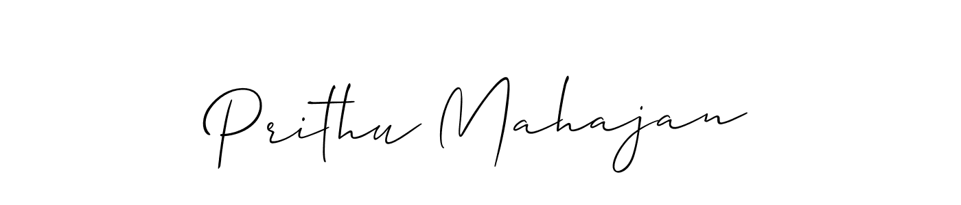 if you are searching for the best signature style for your name Prithu Mahajan. so please give up your signature search. here we have designed multiple signature styles  using Allison_Script. Prithu Mahajan signature style 2 images and pictures png