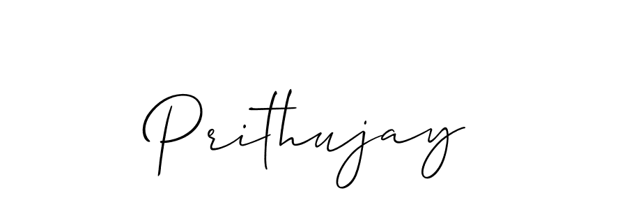 Use a signature maker to create a handwritten signature online. With this signature software, you can design (Allison_Script) your own signature for name Prithujay. Prithujay signature style 2 images and pictures png