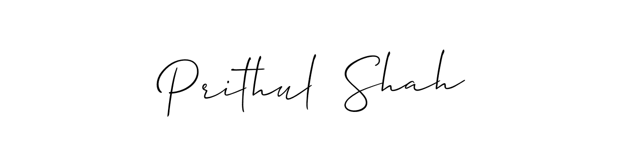 How to make Prithul  Shah name signature. Use Allison_Script style for creating short signs online. This is the latest handwritten sign. Prithul  Shah signature style 2 images and pictures png