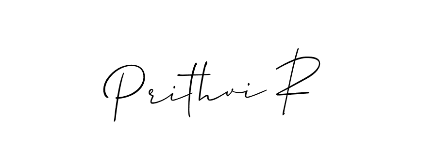 How to make Prithvi R name signature. Use Allison_Script style for creating short signs online. This is the latest handwritten sign. Prithvi R signature style 2 images and pictures png