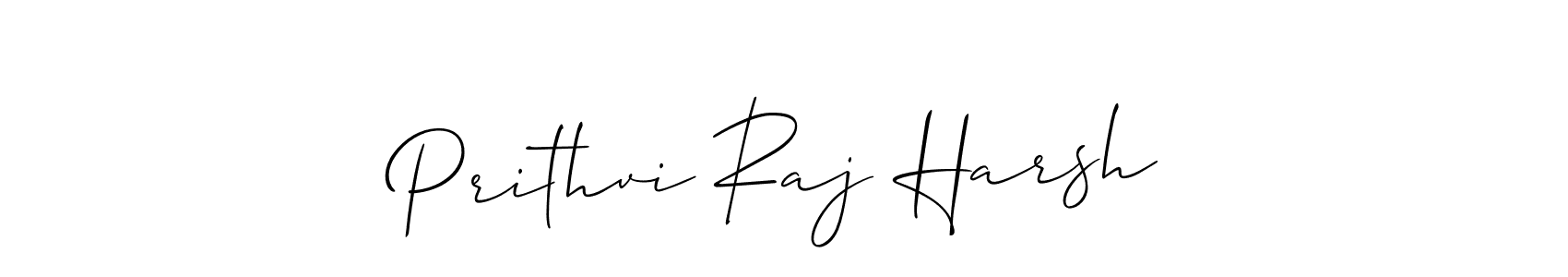 if you are searching for the best signature style for your name Prithvi Raj Harsh. so please give up your signature search. here we have designed multiple signature styles  using Allison_Script. Prithvi Raj Harsh signature style 2 images and pictures png