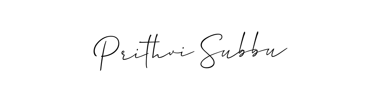 Prithvi Subbu stylish signature style. Best Handwritten Sign (Allison_Script) for my name. Handwritten Signature Collection Ideas for my name Prithvi Subbu. Prithvi Subbu signature style 2 images and pictures png