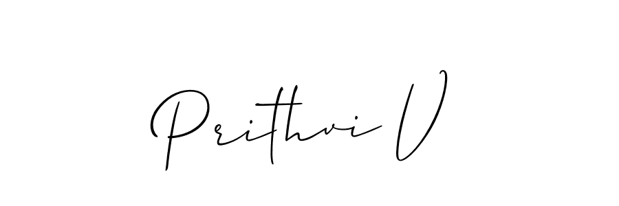 Prithvi V stylish signature style. Best Handwritten Sign (Allison_Script) for my name. Handwritten Signature Collection Ideas for my name Prithvi V. Prithvi V signature style 2 images and pictures png