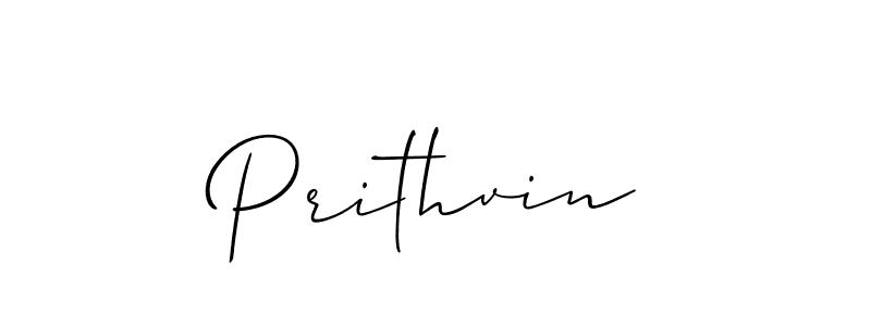 How to make Prithvin signature? Allison_Script is a professional autograph style. Create handwritten signature for Prithvin name. Prithvin signature style 2 images and pictures png