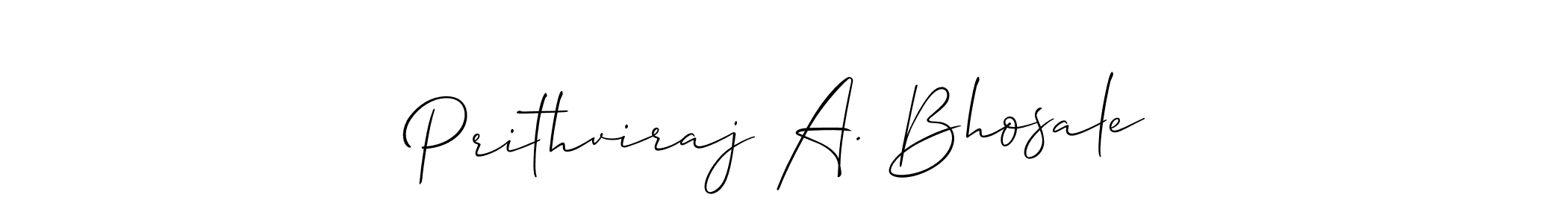 Use a signature maker to create a handwritten signature online. With this signature software, you can design (Allison_Script) your own signature for name Prithviraj A. Bhosale. Prithviraj A. Bhosale signature style 2 images and pictures png