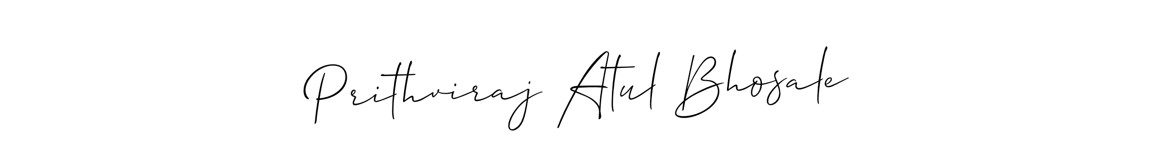 Create a beautiful signature design for name Prithviraj Atul Bhosale. With this signature (Allison_Script) fonts, you can make a handwritten signature for free. Prithviraj Atul Bhosale signature style 2 images and pictures png