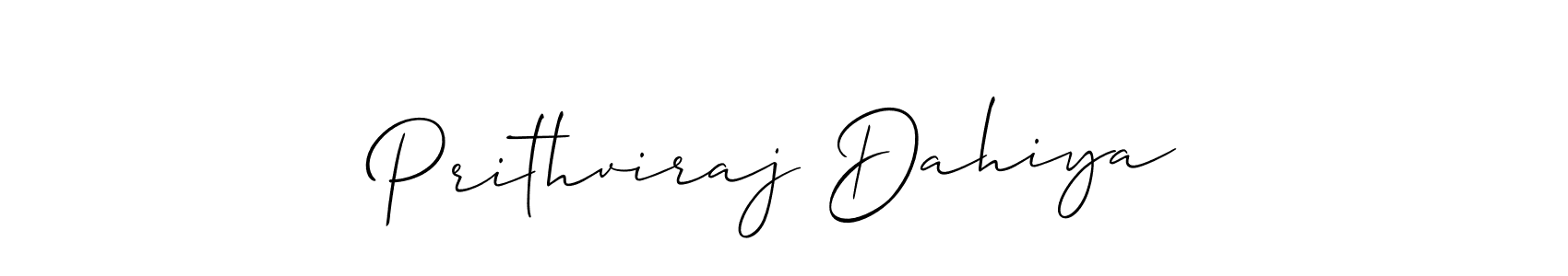 Design your own signature with our free online signature maker. With this signature software, you can create a handwritten (Allison_Script) signature for name Prithviraj Dahiya. Prithviraj Dahiya signature style 2 images and pictures png