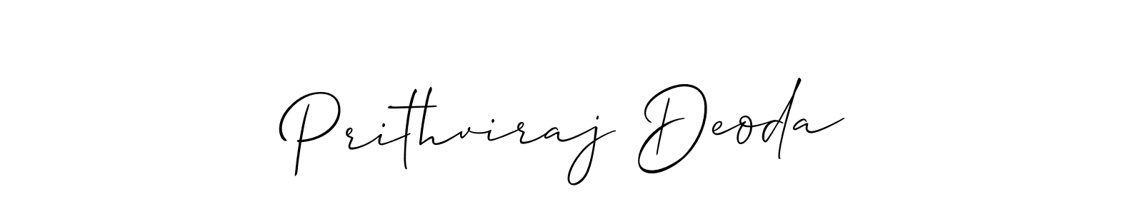 Make a short Prithviraj Deoda signature style. Manage your documents anywhere anytime using Allison_Script. Create and add eSignatures, submit forms, share and send files easily. Prithviraj Deoda signature style 2 images and pictures png