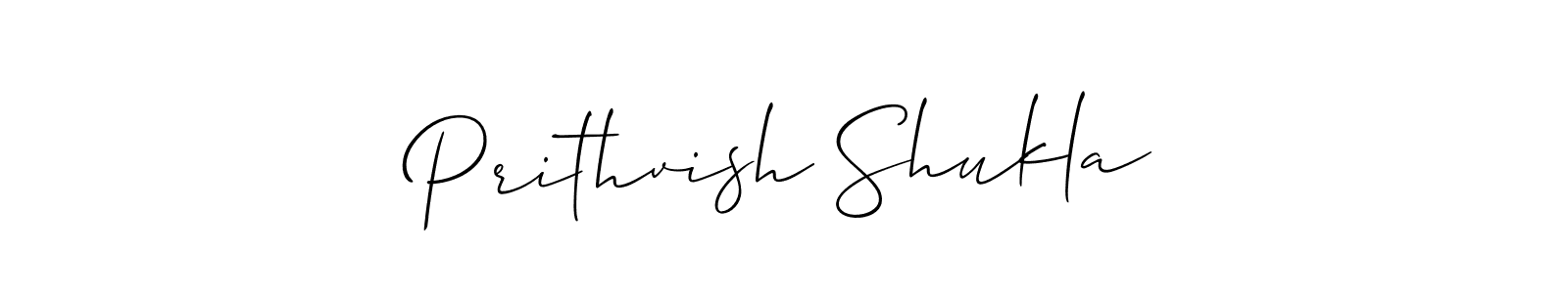 The best way (Allison_Script) to make a short signature is to pick only two or three words in your name. The name Prithvish Shukla include a total of six letters. For converting this name. Prithvish Shukla signature style 2 images and pictures png