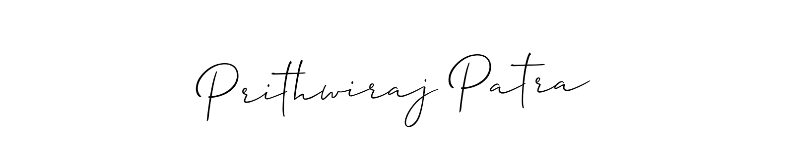 The best way (Allison_Script) to make a short signature is to pick only two or three words in your name. The name Prithwiraj Patra include a total of six letters. For converting this name. Prithwiraj Patra signature style 2 images and pictures png