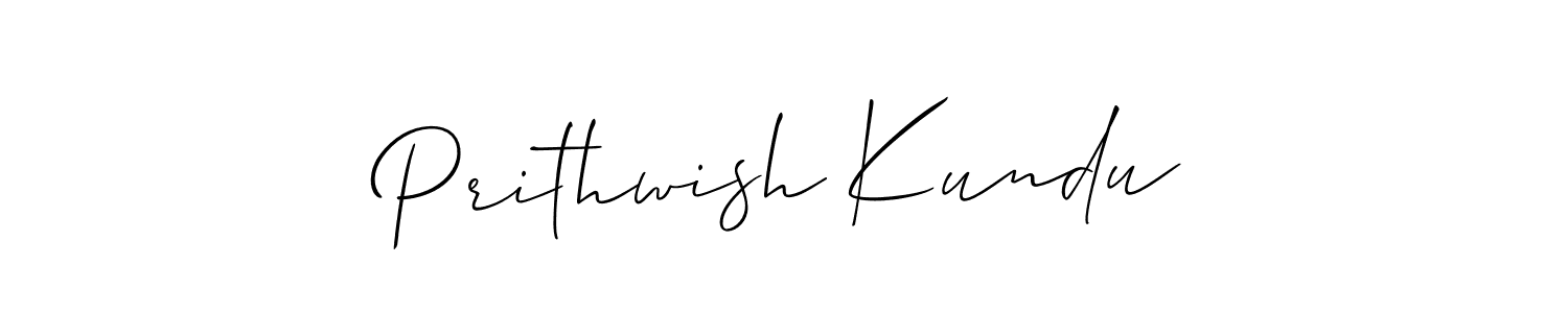 Allison_Script is a professional signature style that is perfect for those who want to add a touch of class to their signature. It is also a great choice for those who want to make their signature more unique. Get Prithwish Kundu name to fancy signature for free. Prithwish Kundu signature style 2 images and pictures png