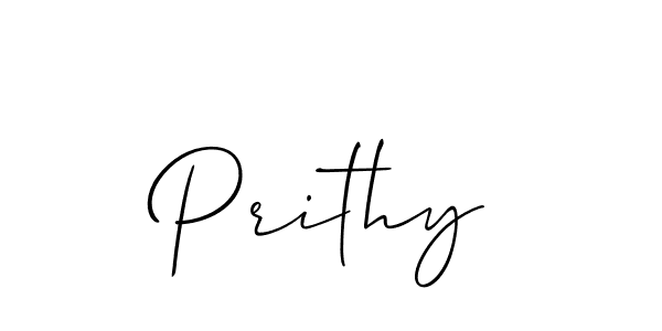 Design your own signature with our free online signature maker. With this signature software, you can create a handwritten (Allison_Script) signature for name Prithy. Prithy signature style 2 images and pictures png