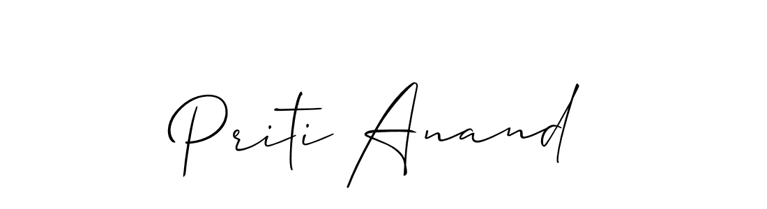 It looks lik you need a new signature style for name Priti Anand. Design unique handwritten (Allison_Script) signature with our free signature maker in just a few clicks. Priti Anand signature style 2 images and pictures png