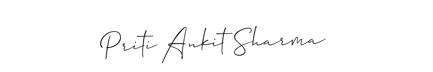 Make a beautiful signature design for name Priti Ankit Sharma. With this signature (Allison_Script) style, you can create a handwritten signature for free. Priti Ankit Sharma signature style 2 images and pictures png