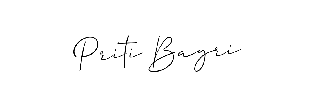 Create a beautiful signature design for name Priti Bagri. With this signature (Allison_Script) fonts, you can make a handwritten signature for free. Priti Bagri signature style 2 images and pictures png