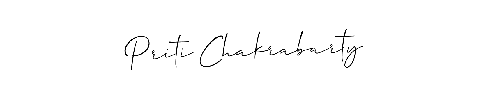 How to make Priti Chakrabarty name signature. Use Allison_Script style for creating short signs online. This is the latest handwritten sign. Priti Chakrabarty signature style 2 images and pictures png