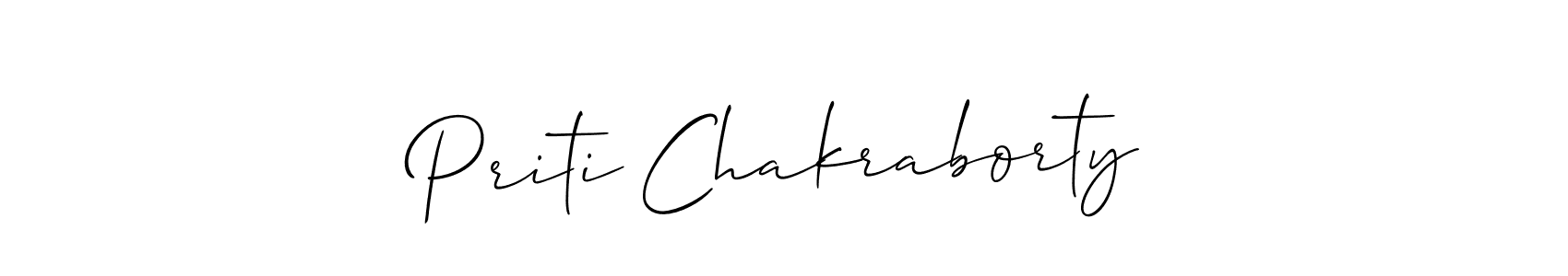 Design your own signature with our free online signature maker. With this signature software, you can create a handwritten (Allison_Script) signature for name Priti Chakraborty. Priti Chakraborty signature style 2 images and pictures png