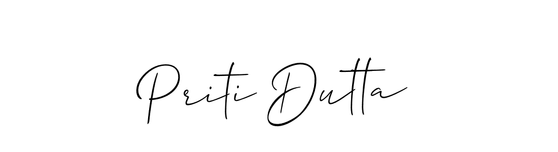 Design your own signature with our free online signature maker. With this signature software, you can create a handwritten (Allison_Script) signature for name Priti Dutta. Priti Dutta signature style 2 images and pictures png