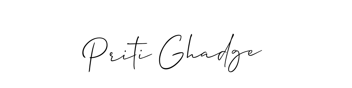 Also You can easily find your signature by using the search form. We will create Priti Ghadge name handwritten signature images for you free of cost using Allison_Script sign style. Priti Ghadge signature style 2 images and pictures png