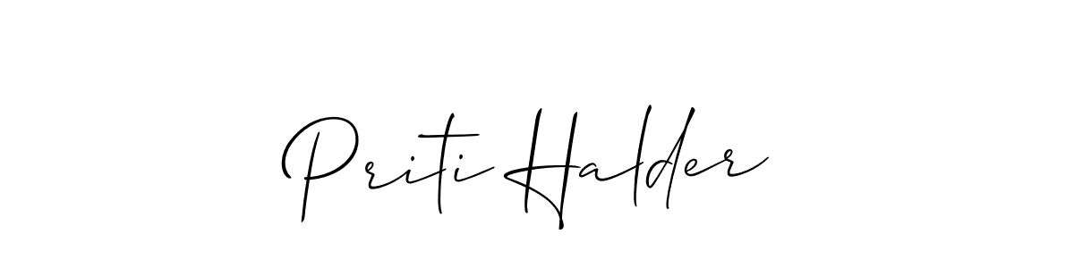 This is the best signature style for the Priti Halder name. Also you like these signature font (Allison_Script). Mix name signature. Priti Halder signature style 2 images and pictures png