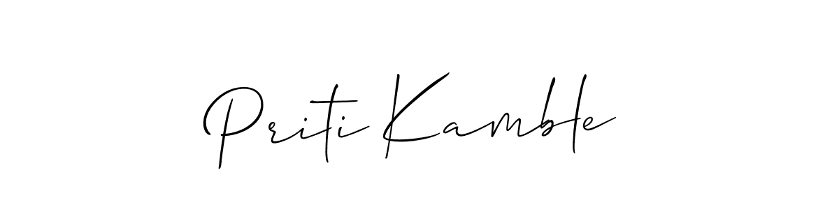 Priti Kamble stylish signature style. Best Handwritten Sign (Allison_Script) for my name. Handwritten Signature Collection Ideas for my name Priti Kamble. Priti Kamble signature style 2 images and pictures png