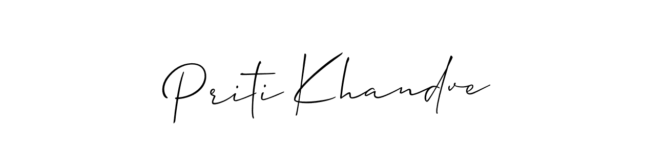 if you are searching for the best signature style for your name Priti Khandve. so please give up your signature search. here we have designed multiple signature styles  using Allison_Script. Priti Khandve signature style 2 images and pictures png