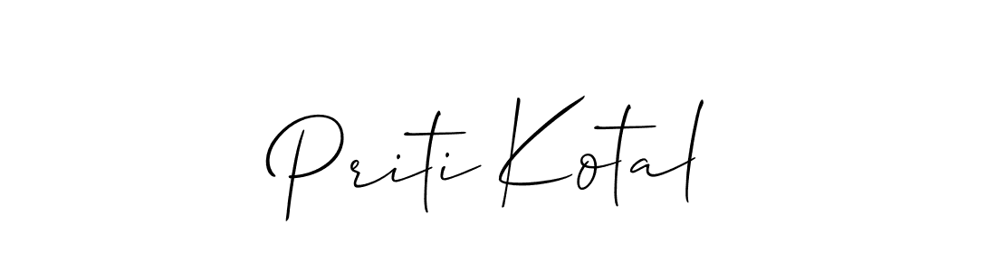 This is the best signature style for the Priti Kotal name. Also you like these signature font (Allison_Script). Mix name signature. Priti Kotal signature style 2 images and pictures png
