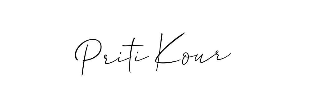 Allison_Script is a professional signature style that is perfect for those who want to add a touch of class to their signature. It is also a great choice for those who want to make their signature more unique. Get Priti Kour name to fancy signature for free. Priti Kour signature style 2 images and pictures png