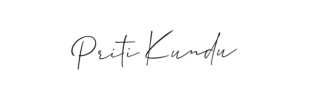 Use a signature maker to create a handwritten signature online. With this signature software, you can design (Allison_Script) your own signature for name Priti Kundu. Priti Kundu signature style 2 images and pictures png