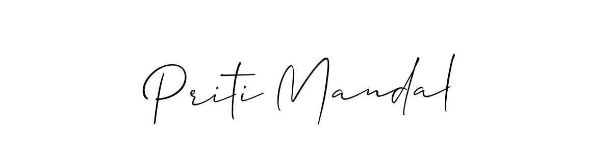 Priti Mandal stylish signature style. Best Handwritten Sign (Allison_Script) for my name. Handwritten Signature Collection Ideas for my name Priti Mandal. Priti Mandal signature style 2 images and pictures png